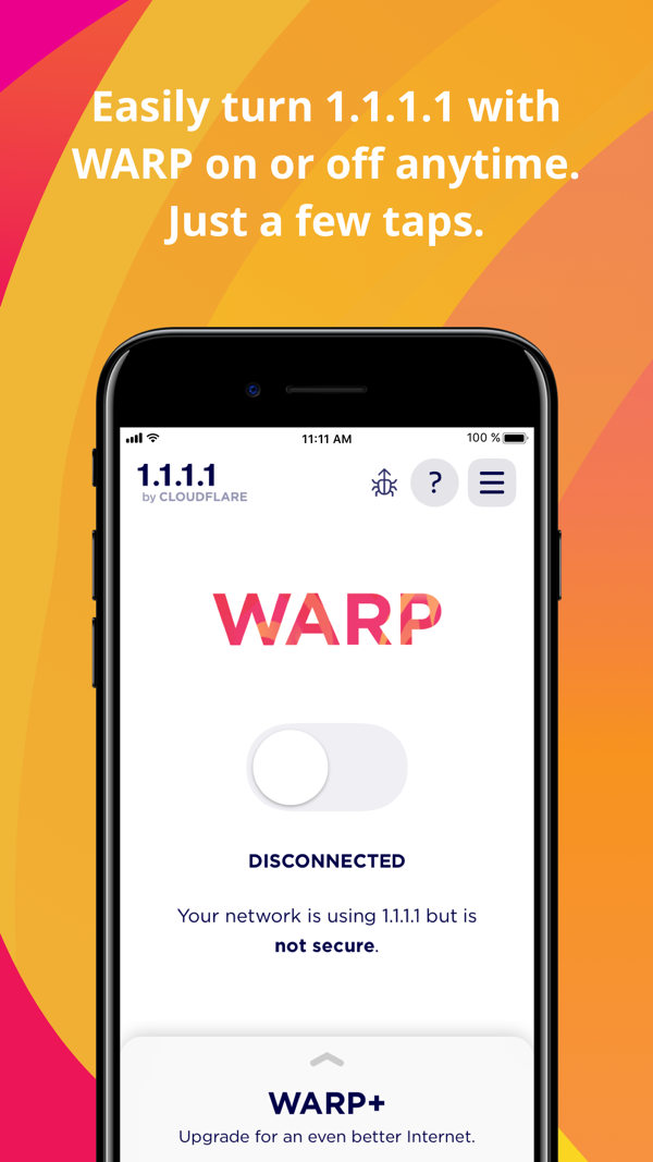 1.1.1.1 iPhone screenshot 1