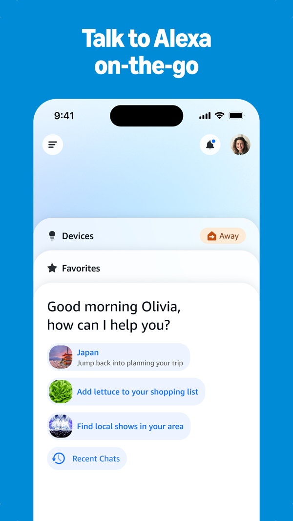 Amazon Alexa iPhone screenshot 1