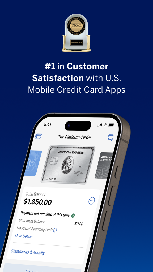 Amex iPhone screenshot 1