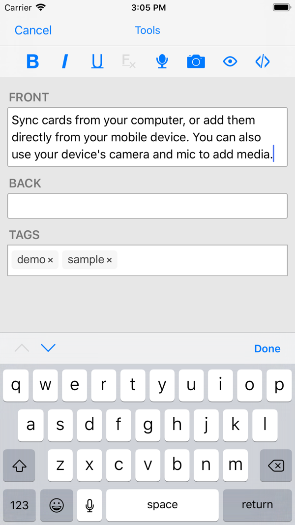AnkiMobile Flashcards iPhone screenshot 3