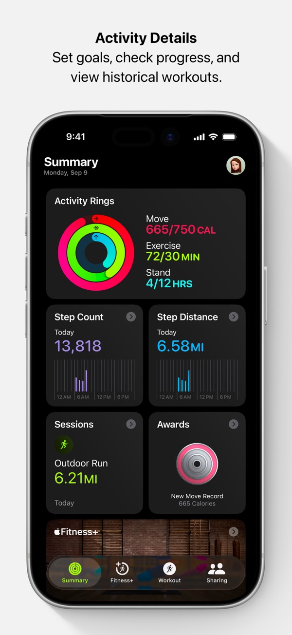 Apple Fitness iPhone screenshot 1