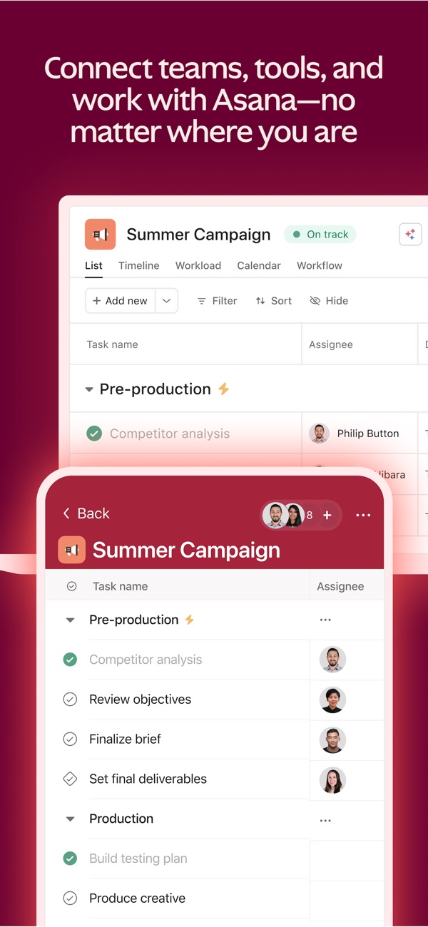 Asana iPhone screenshot 1