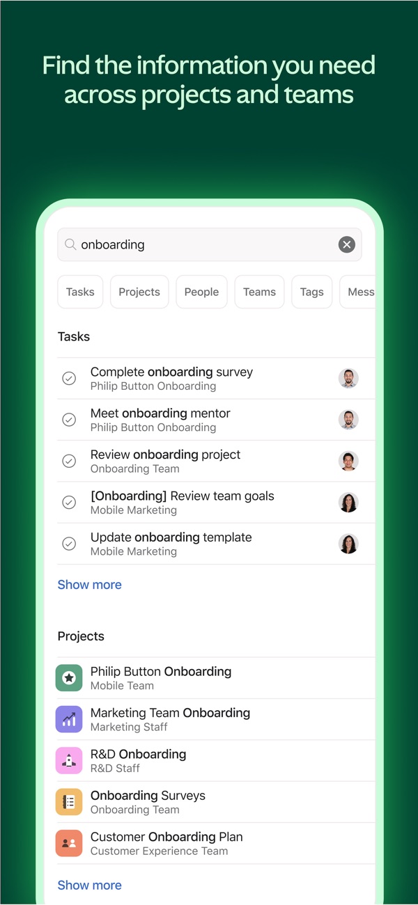 Asana iPhone screenshot 6