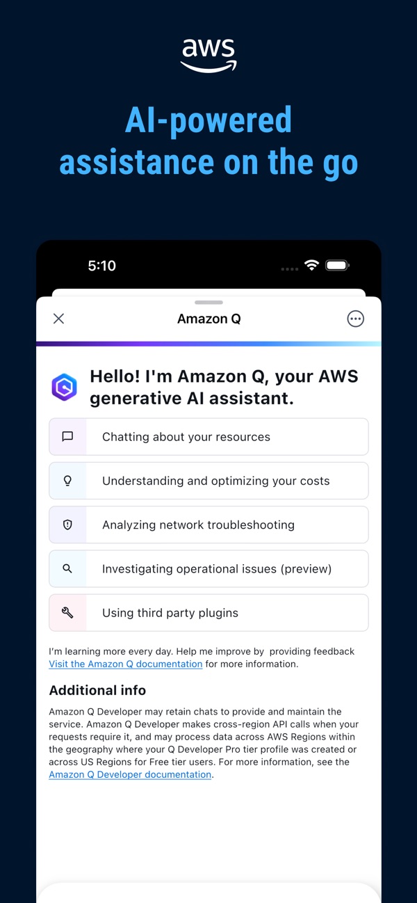 AWS Console iPhone screenshot 7