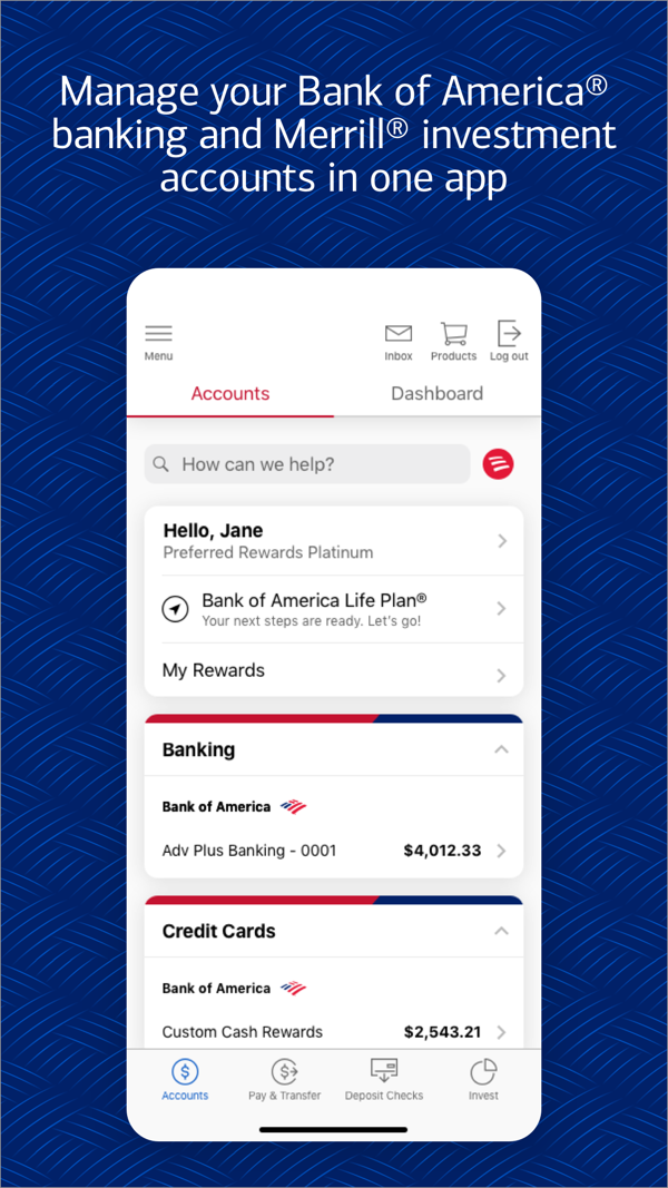 Bank of America Mobile Banking iPhone screenshot 1