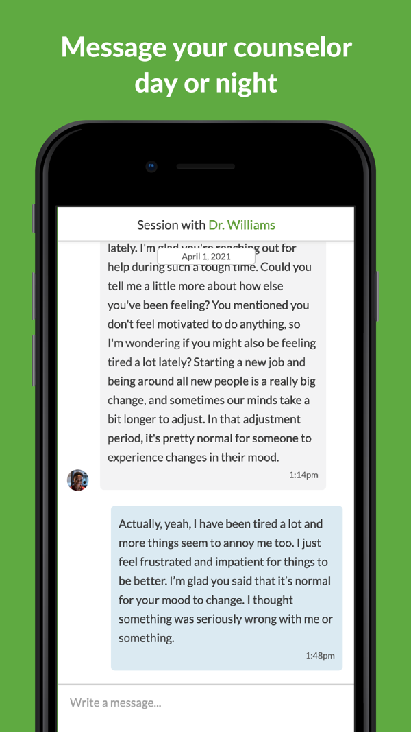 BetterHelp iPhone screenshot 3