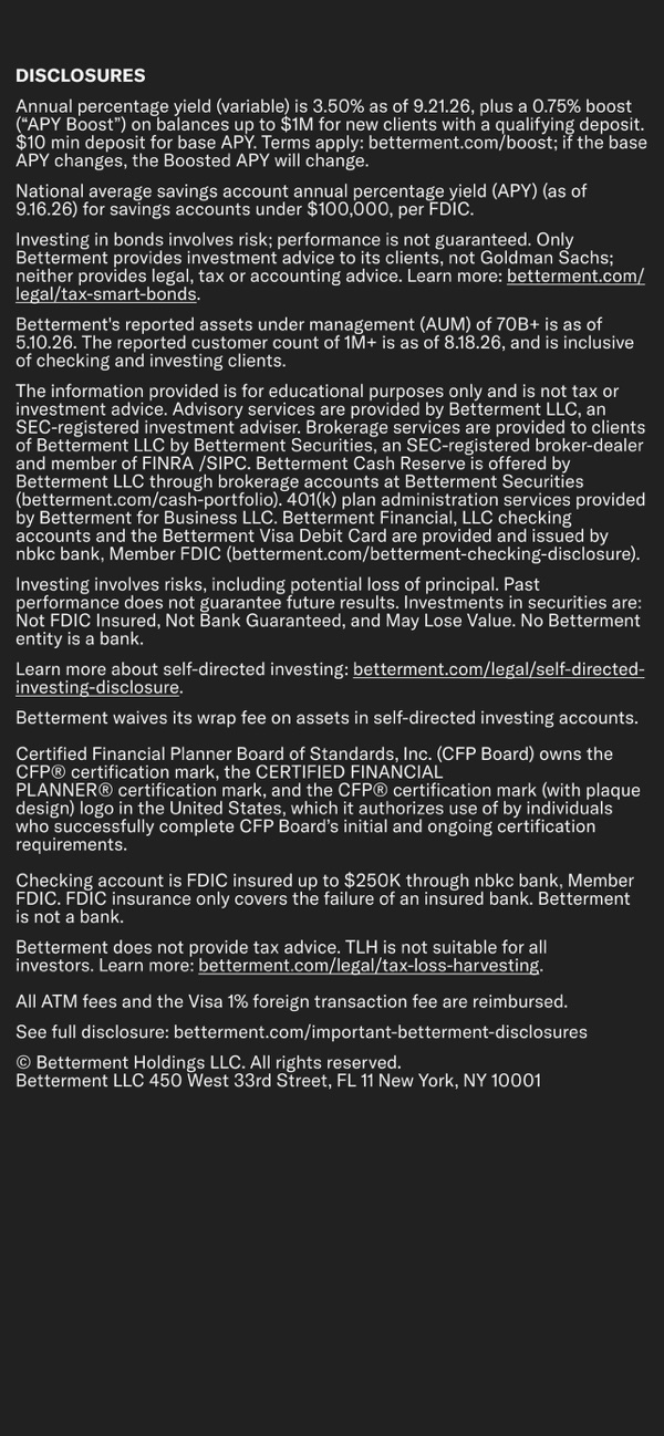Betterment Invest & Save Money iPhone screenshot 10