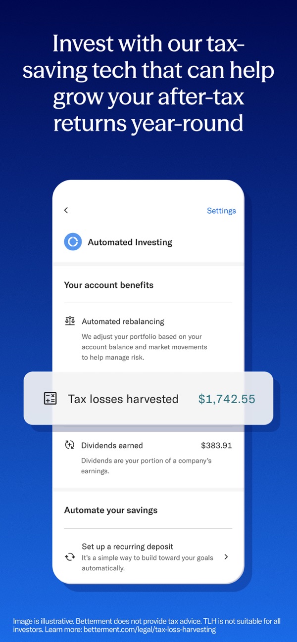 Betterment Invest & Save Money iPhone screenshot 7
