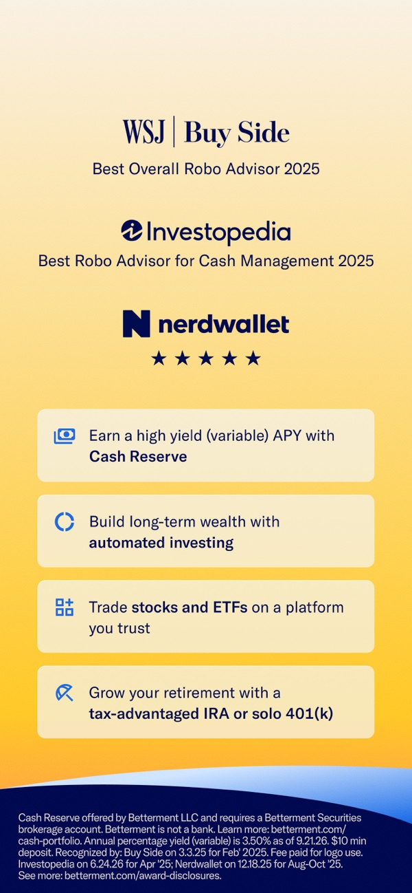 Betterment Invest & Save Money iPhone screenshot 2