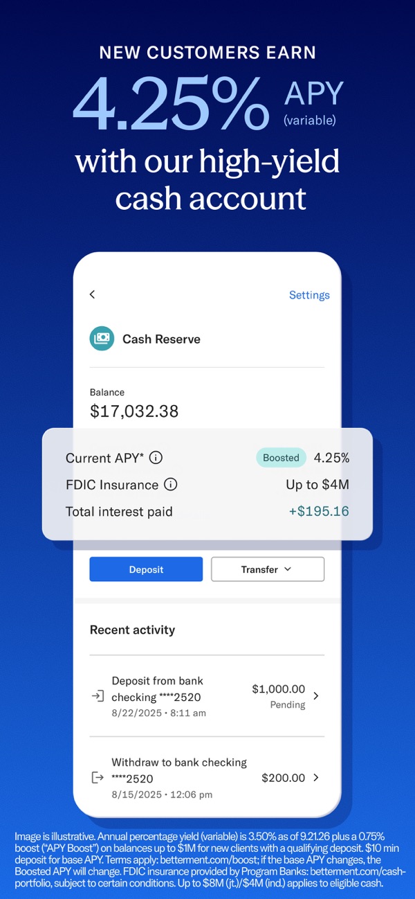 Betterment Invest & Save Money iPhone screenshot 4