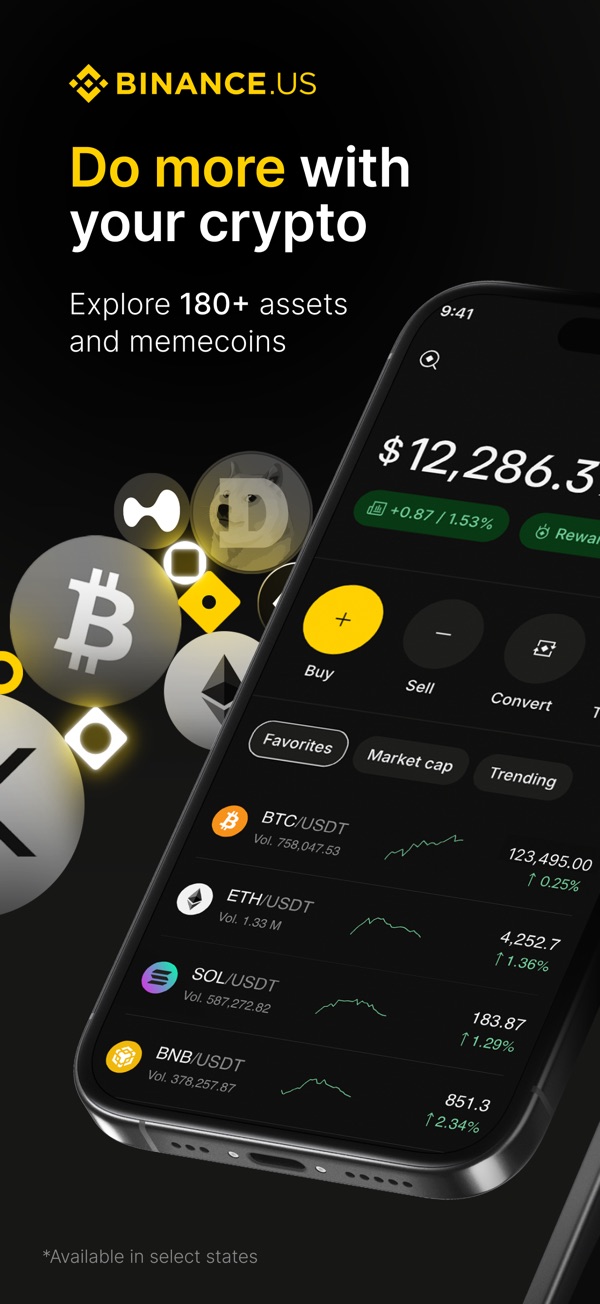 Binance.US Exchange・Buy Crypto iPhone screenshot 1