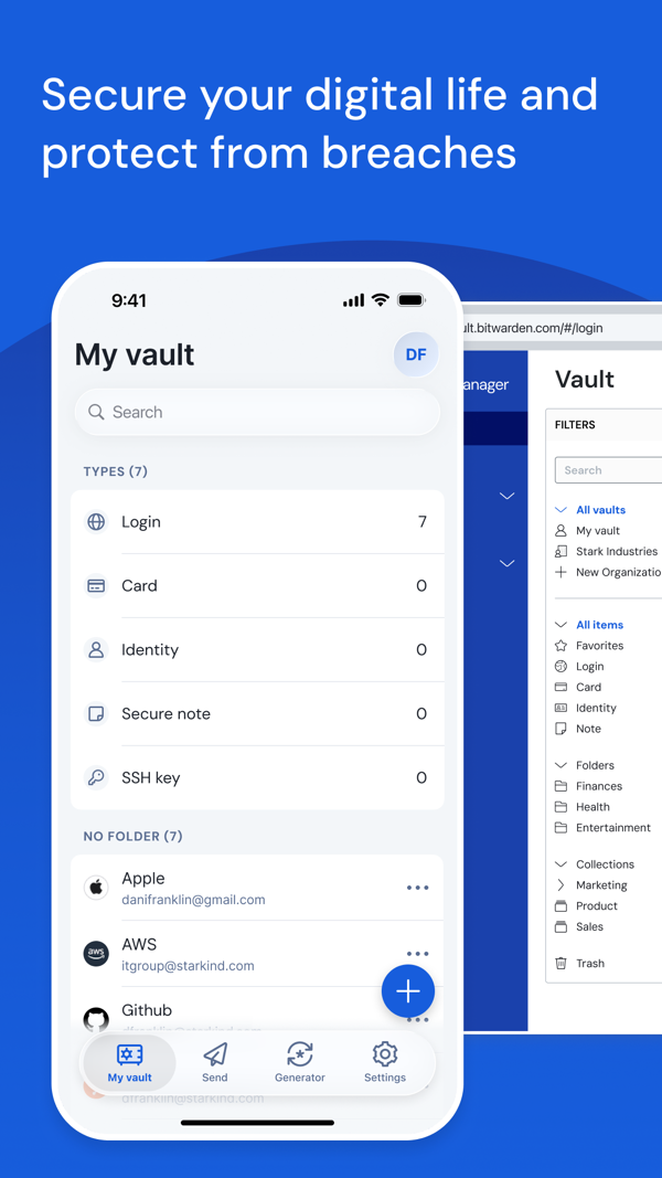 Bitwarden Password Manager iPhone screenshot 1