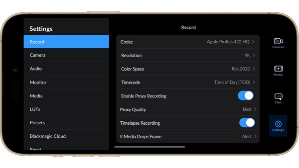 Blackmagic Camera iPhone screenshot 8