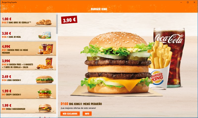 BURGER KING® App Windows screenshot 1