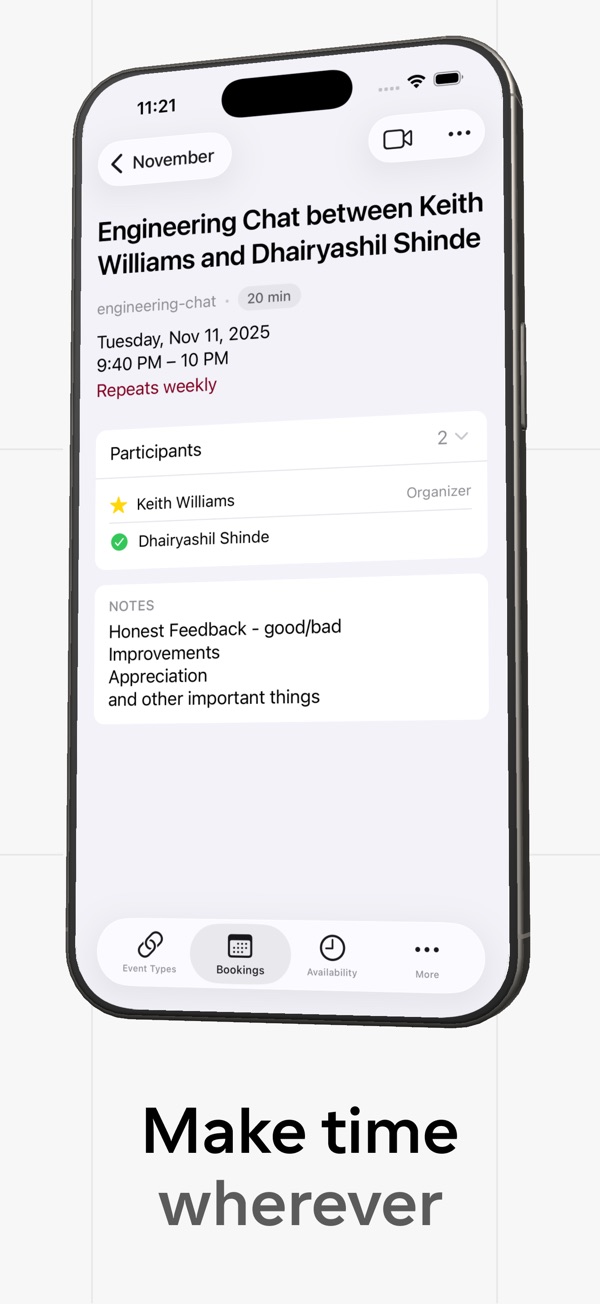 Cal.com iPhone screenshot 2