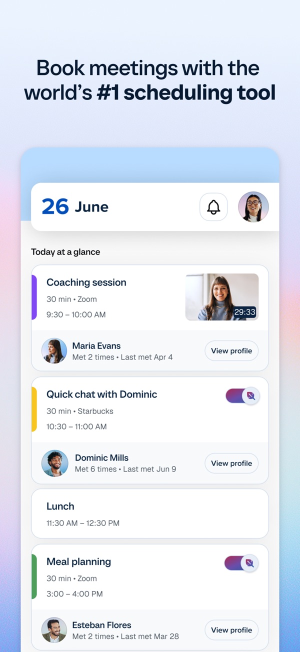 Calendly iPhone screenshot 1