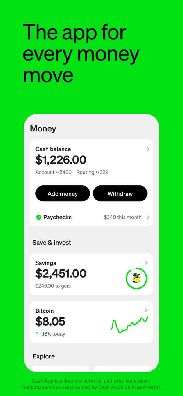 Cash App iPhone screenshot 1