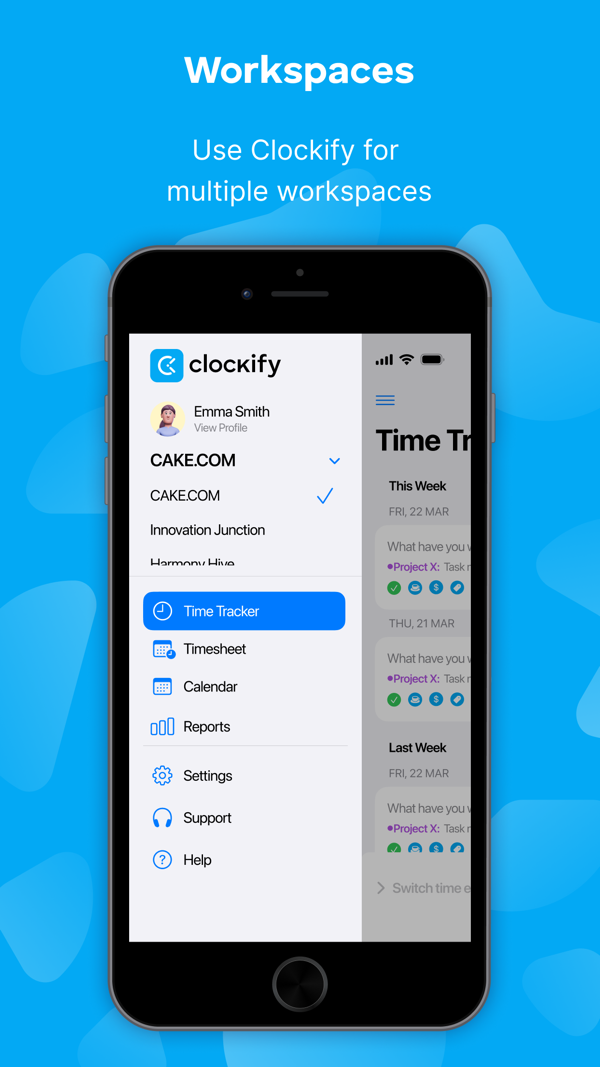 Clockify Time Tracker iPhone screenshot 6