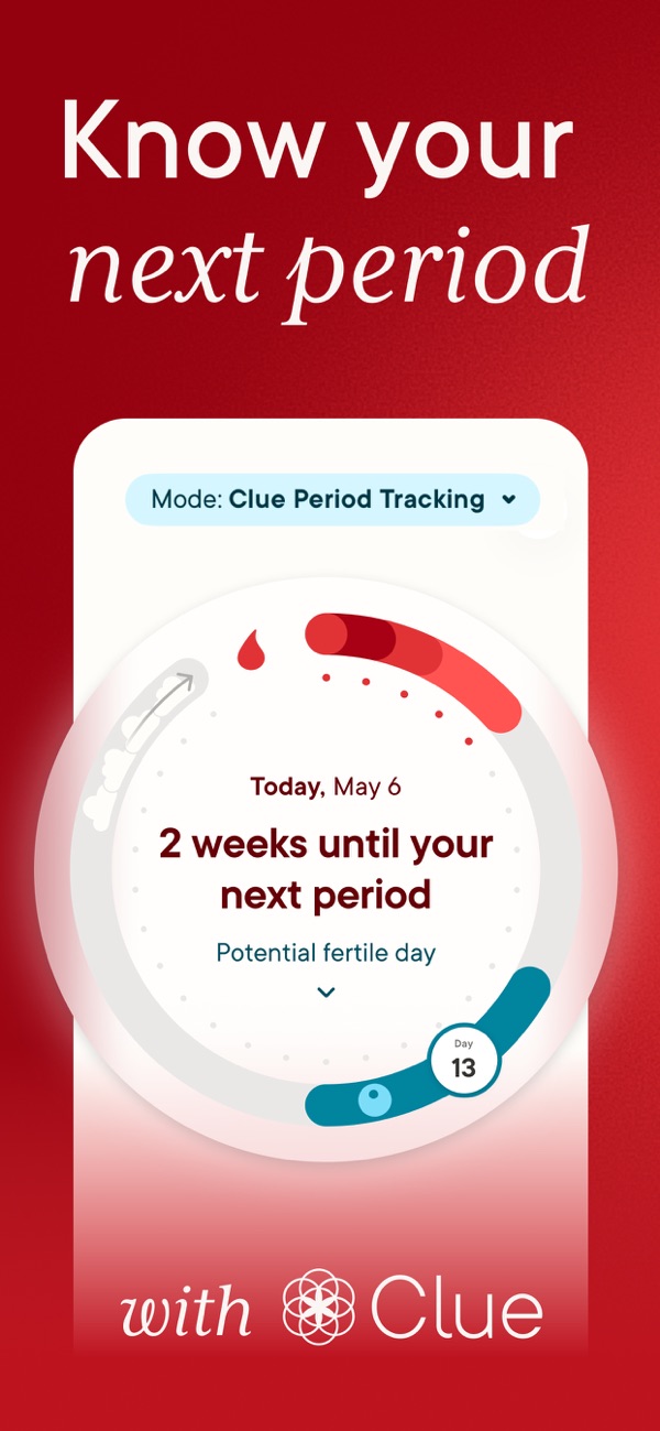Clue Period & Cycle Tracker iPhone screenshot 1