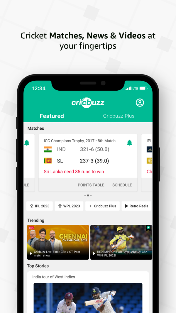 Cricbuzz Live Cricket Scores iPhone screenshot 1