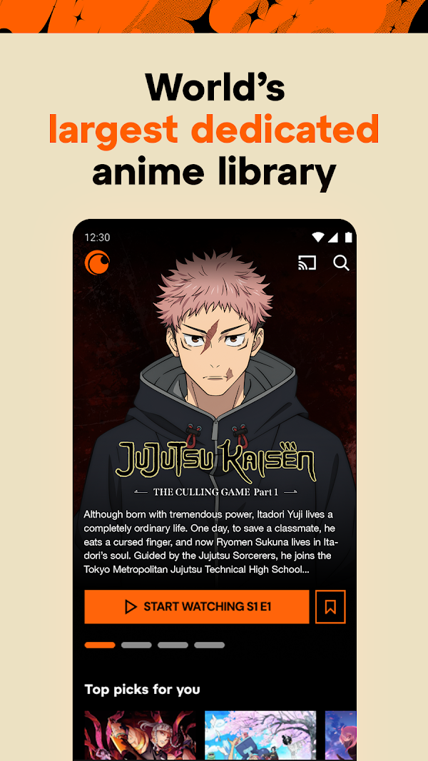 Crunchyroll Android phone screenshot 1