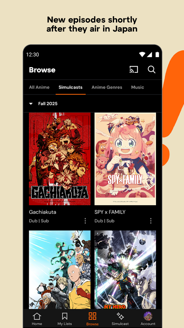 Crunchyroll Android phone screenshot 2