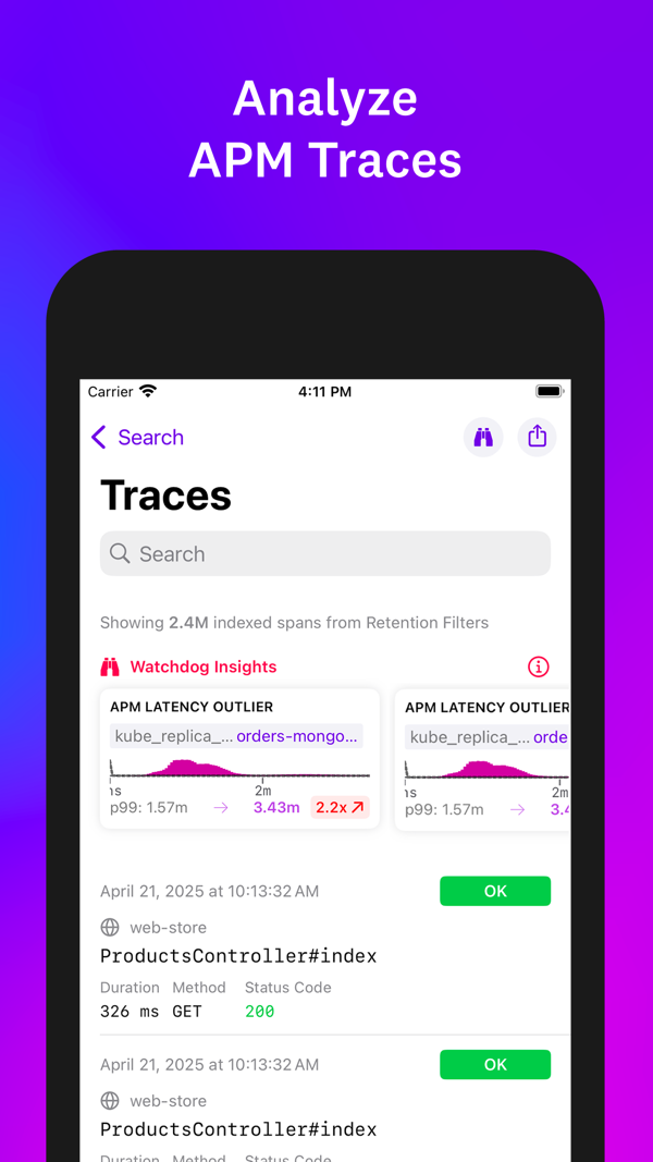Datadog iPhone screenshot 7