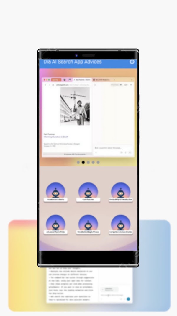 Dia AI Search App Advices Android phone screenshot 3