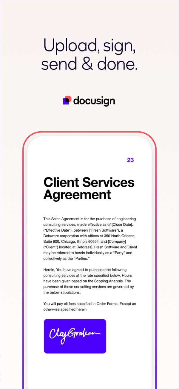 Docusign iPhone screenshot 1