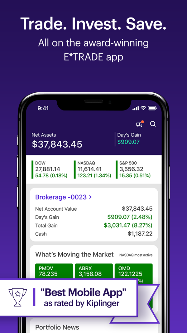 E*TRADE iPhone screenshot 1