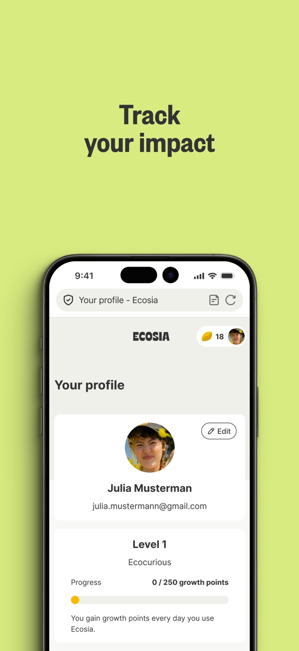Ecosia iPhone screenshot 3