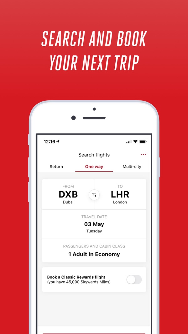 Emirates iPhone screenshot 3