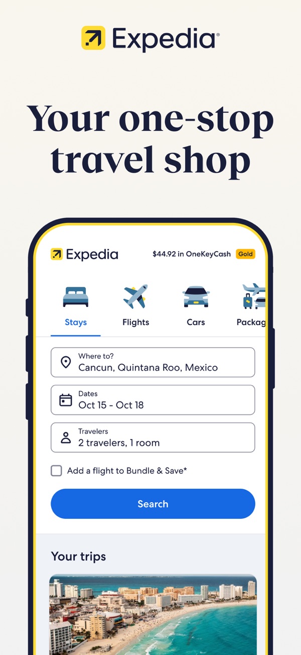 Expedia iPhone screenshot 1