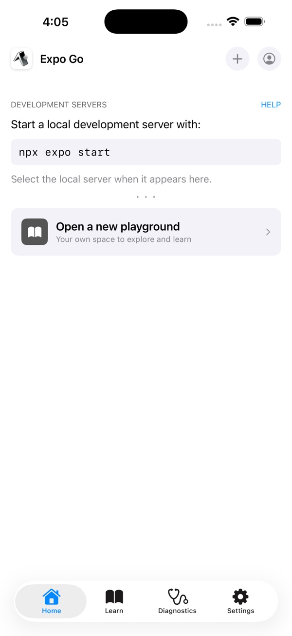 Expo Go iPhone screenshot 1