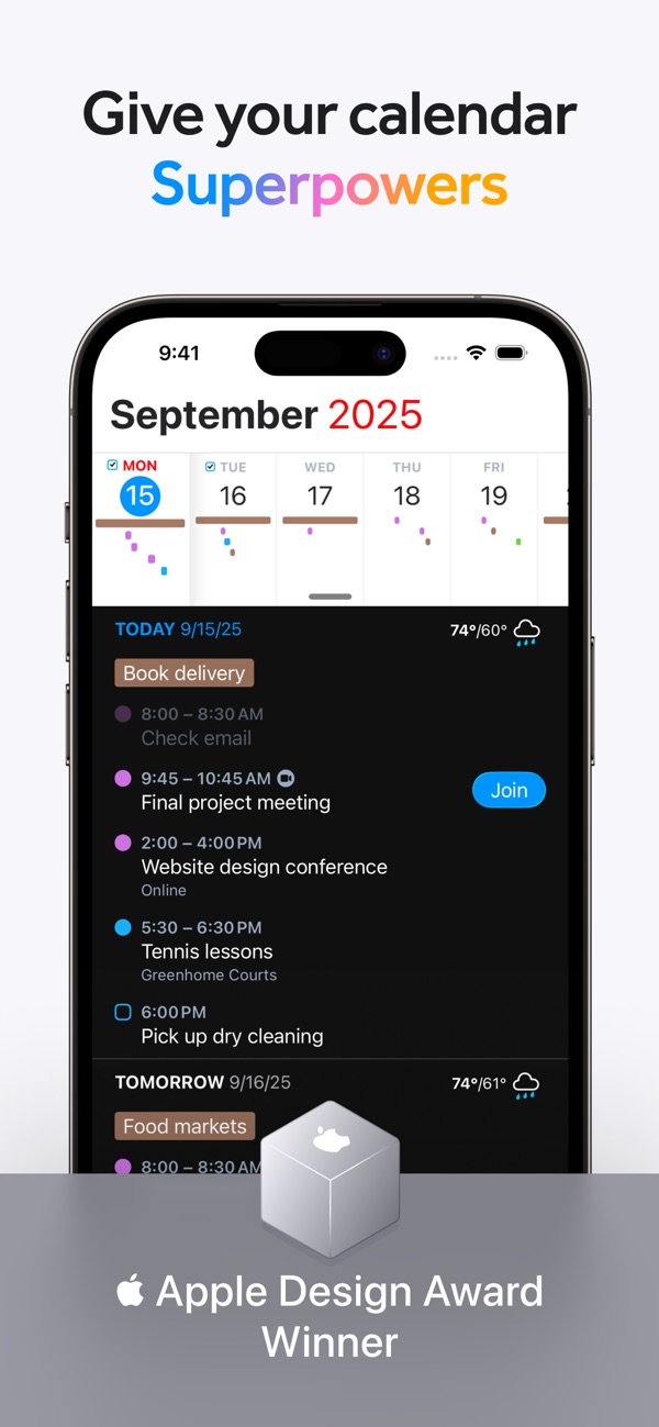 Fantastical Calendar iPhone screenshot 1