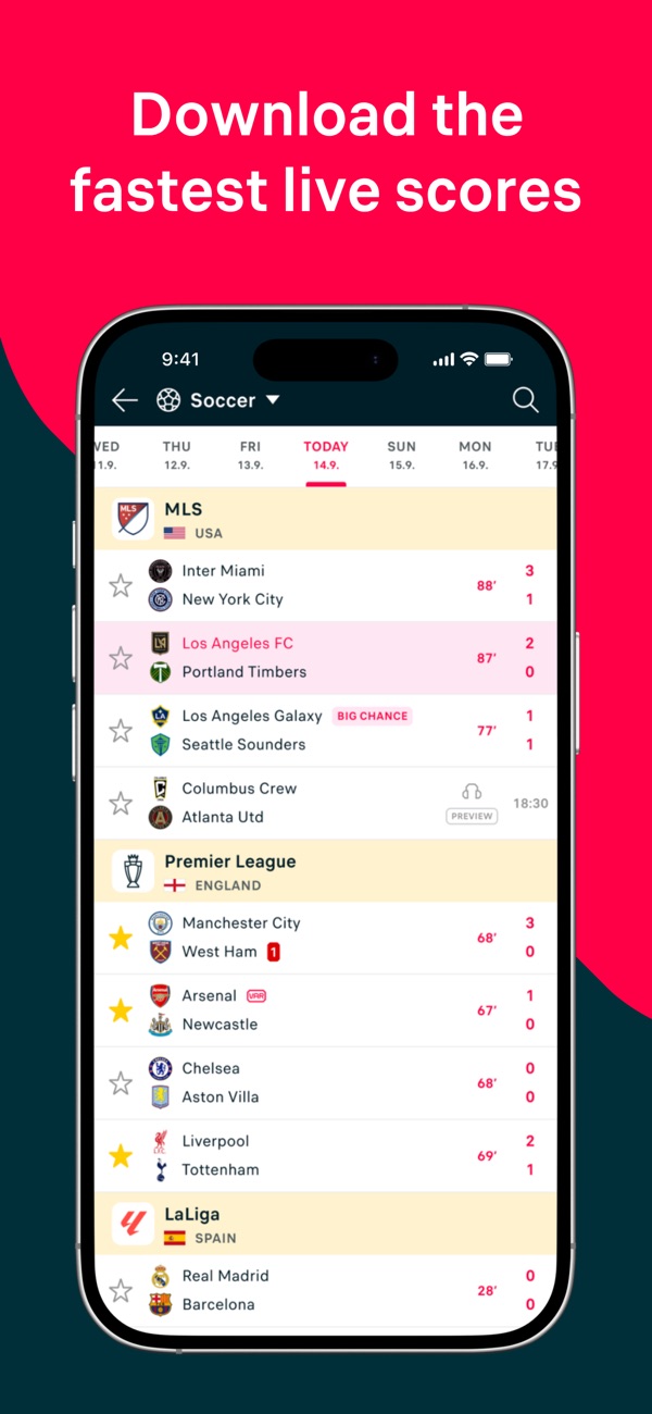 Flashscore iPhone screenshot 1