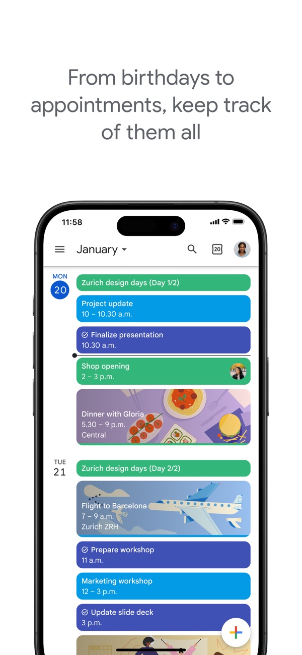 Google Calendar iPhone screenshot 1