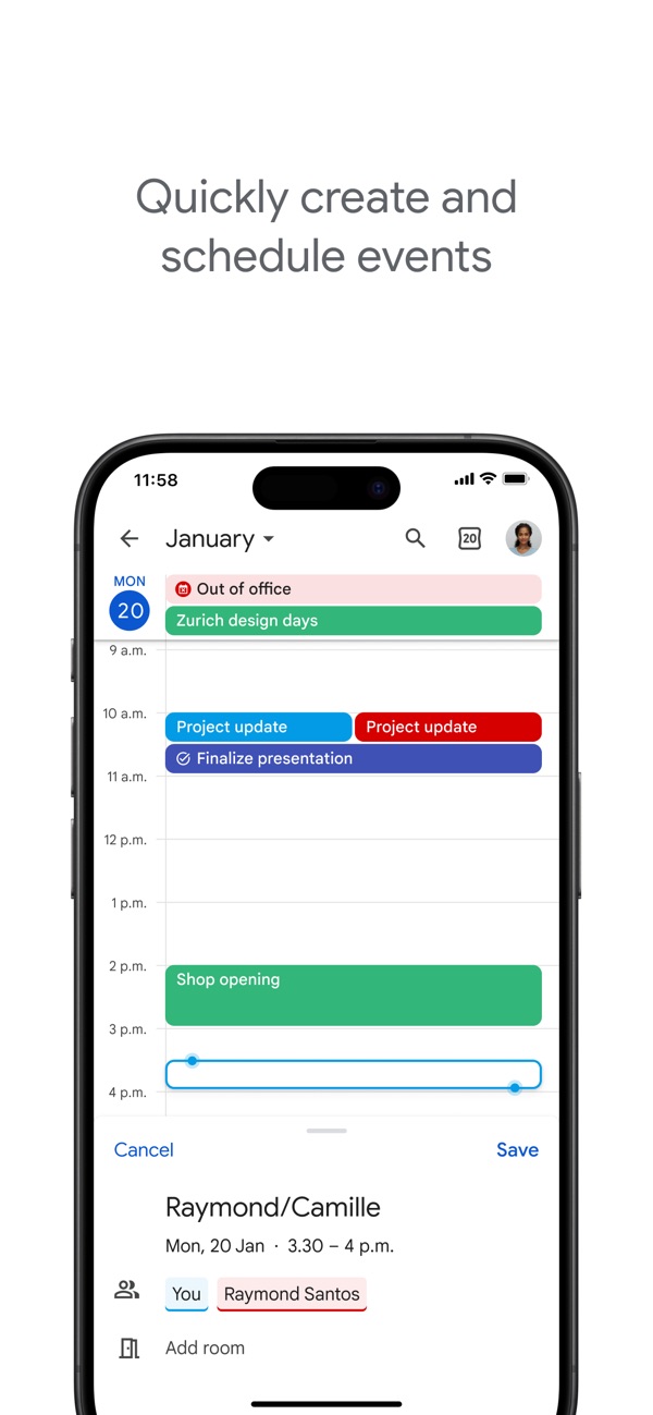 Google Calendar iPhone screenshot 2