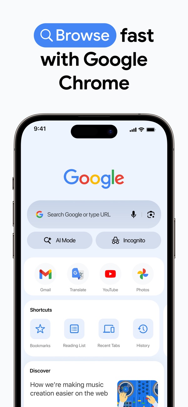 Google Chrome iPhone screenshot 1