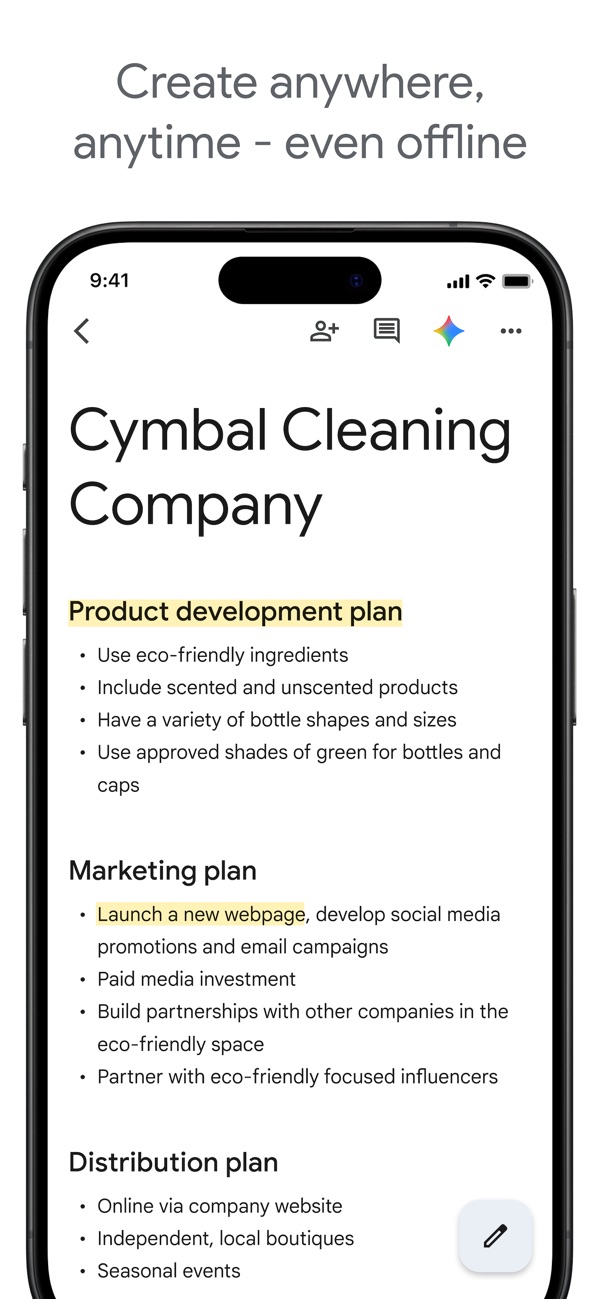 Google Docs iPhone screenshot 1
