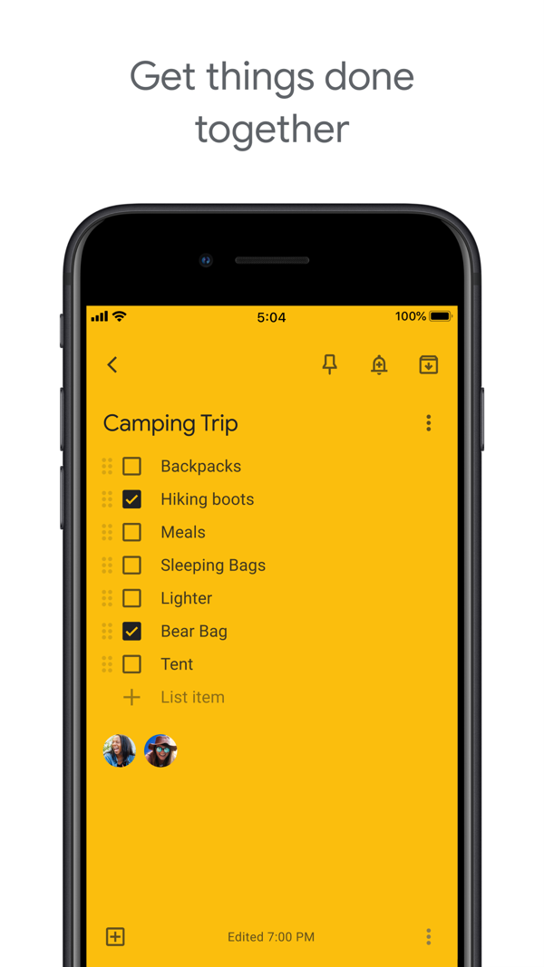 Google Keep iPhone screenshot 2