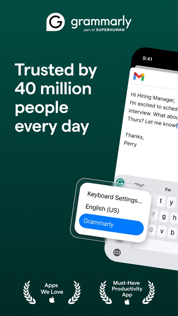 Grammarly iPhone screenshot 1