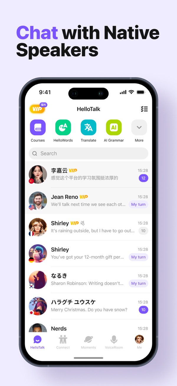 HelloTalk iPhone screenshot 2