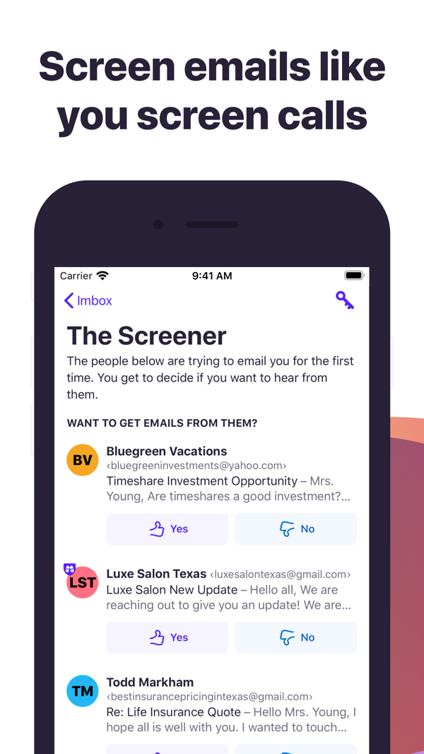 HEY Email iPhone screenshot 1