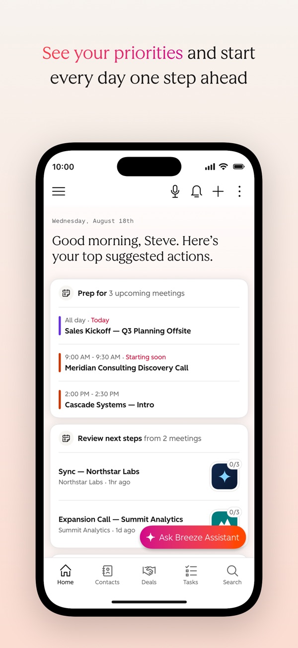HubSpot iPhone screenshot 1