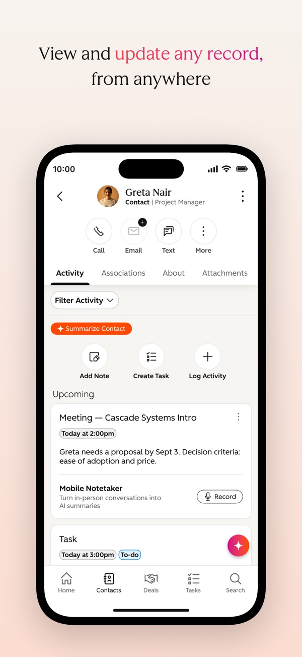 HubSpot iPhone screenshot 2