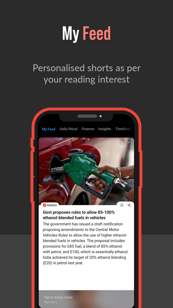 Inshorts iPhone screenshot 1