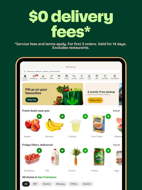 Instacart Android tablet screenshot 10