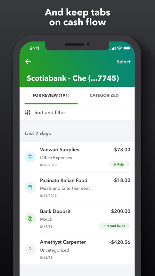 Intuit QuickBooks for Business iPhone screenshot 6