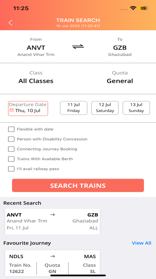 IRCTC Rail Connect iPhone screenshot 5